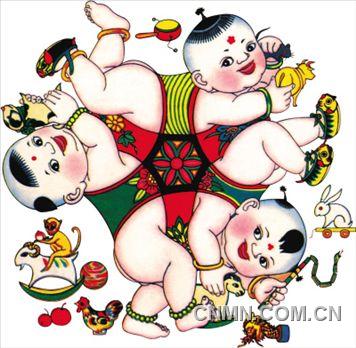 武強年畫代表作&mdash;&mdash;六子爭頭